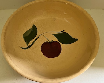 Apple Pottery, Watt Oven Ware, Large Pasta Bowl,  Salad Bowl,  Primitive Crockery, Farmhouse Decor, Apple Pottery Collectable  Craquelure