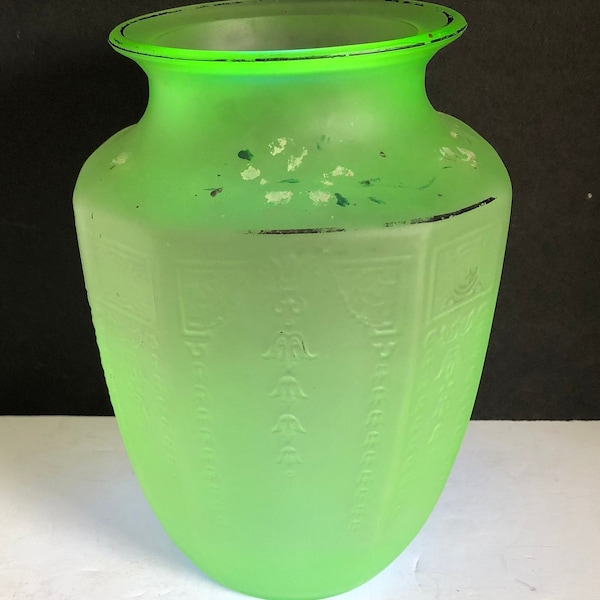 Antique Green Depression Vase Etsy