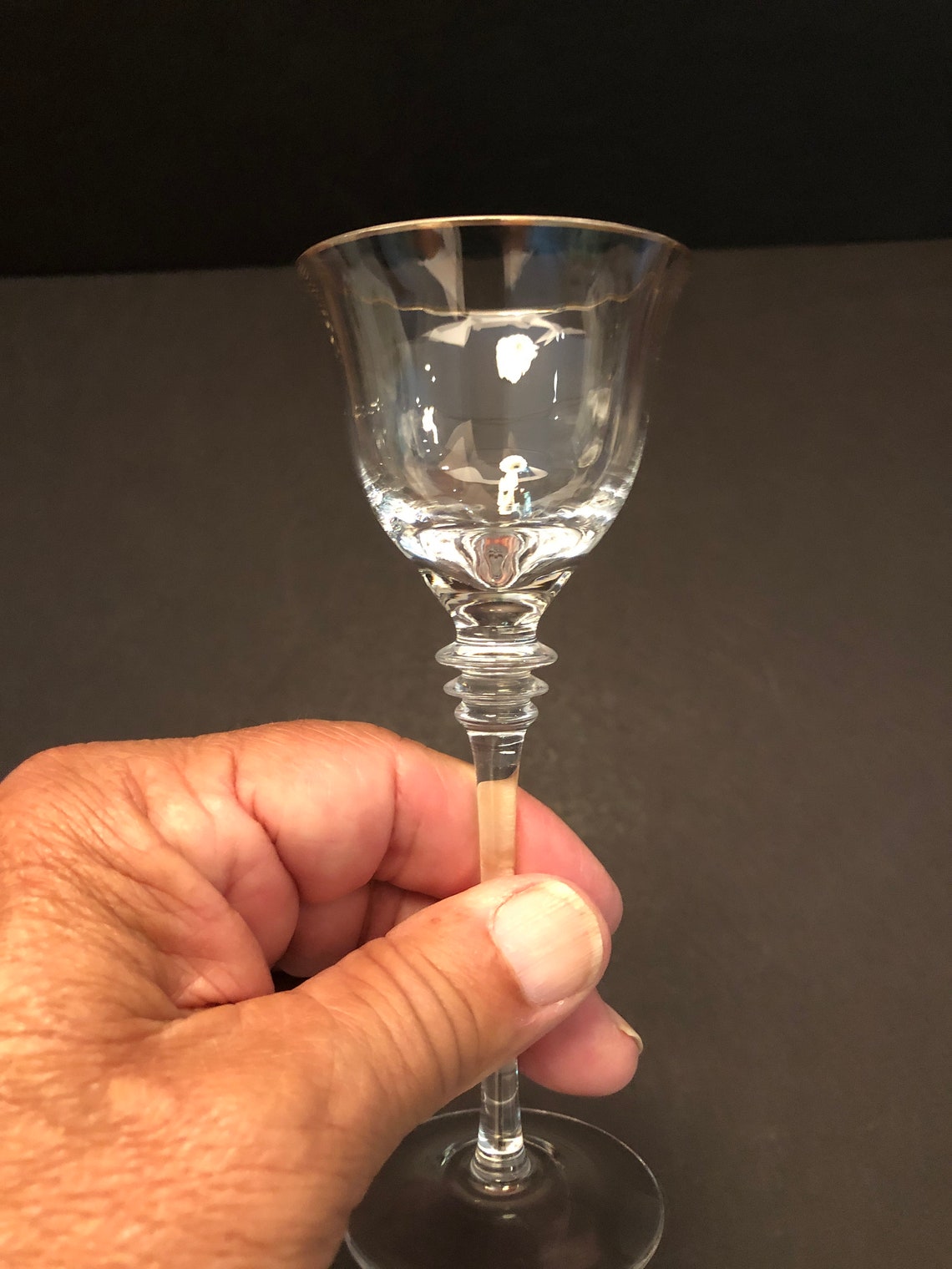 Mikasa Crystal Sophisticate Clear Cordial Set of 7 Gold Etsy