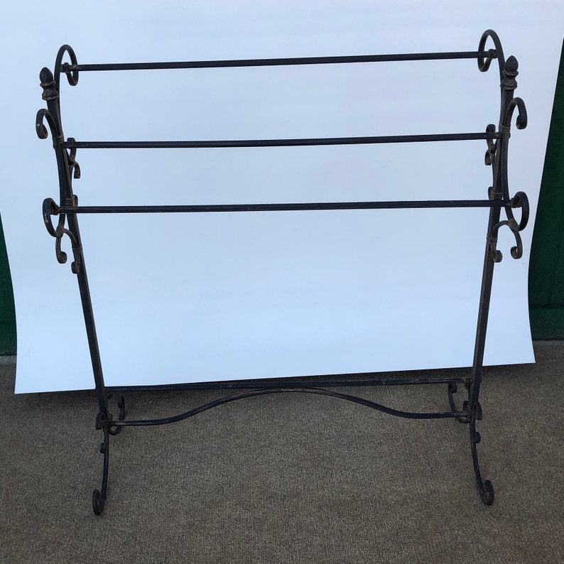 Vintage Metal Quilt Rack Blanket Hanger Wrought Iron Rack Etsy