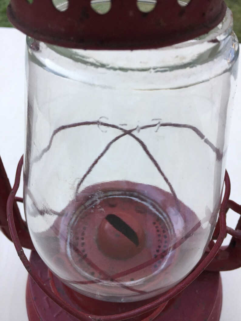 RED BLIZZARD Hurricane Lantern Vintage