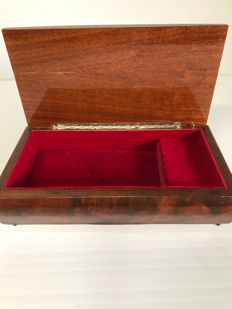 Music Box Made in Germany Lacquered Finish Wood Inlay Etsy