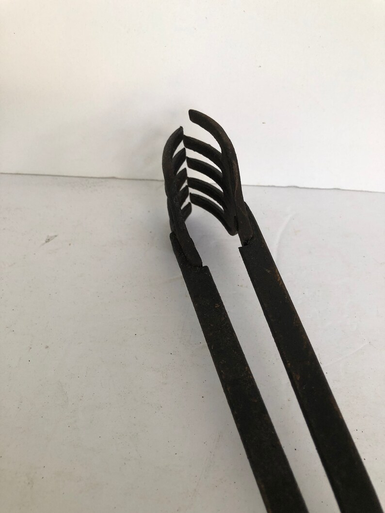 Wrought Iron & Cast Iron Coal Tongs Black Smith Tool Fire Etsy