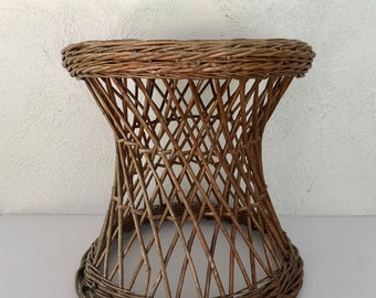 Wicker Plant Stand, Wicker Stool,