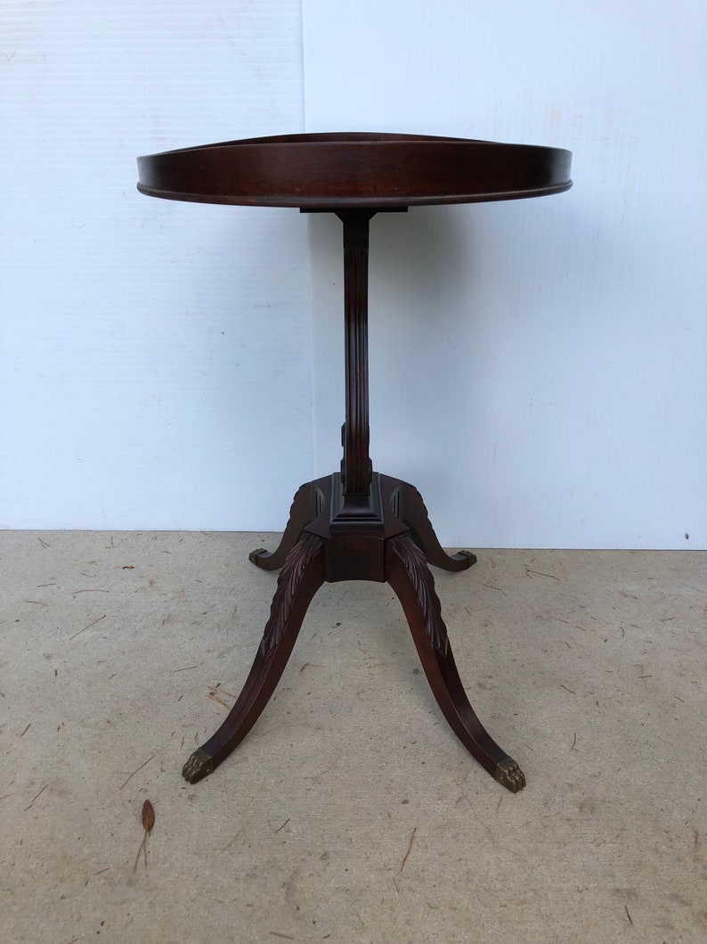 Antique Mersman Table1940s Mahogany Oval Lyre Base Side Table Etsy