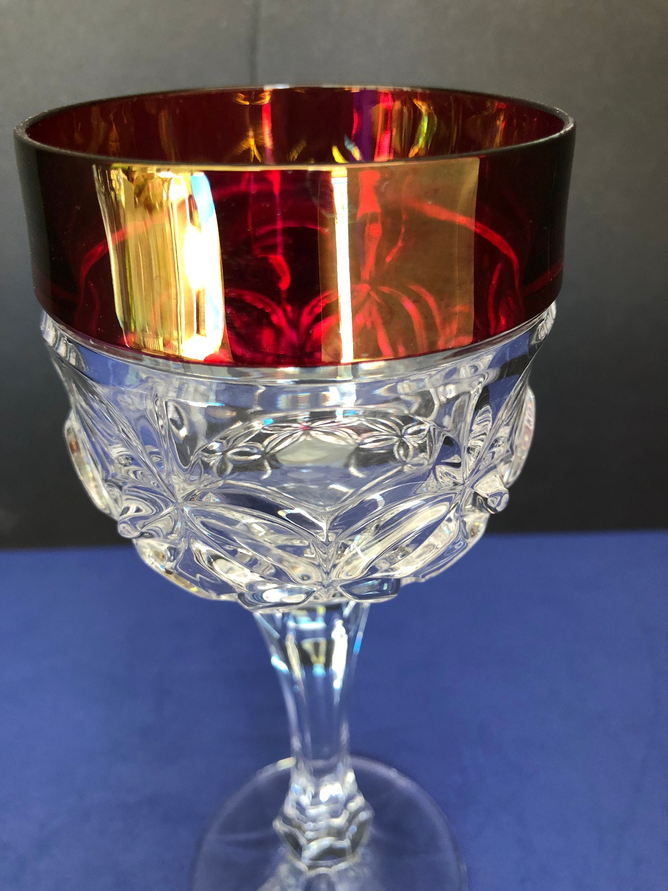 2 MIKASA Nachtmann BROADWAY Glasses, Wine Glass and Martini Glass Clear  Textured Base 