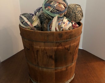Rag Balls, Four Sets of Six, Folky Yarn Balls, Homespun, Quilting Fabric, Antique Quilting Balls, Farmhouse Style, OPEN STOCK