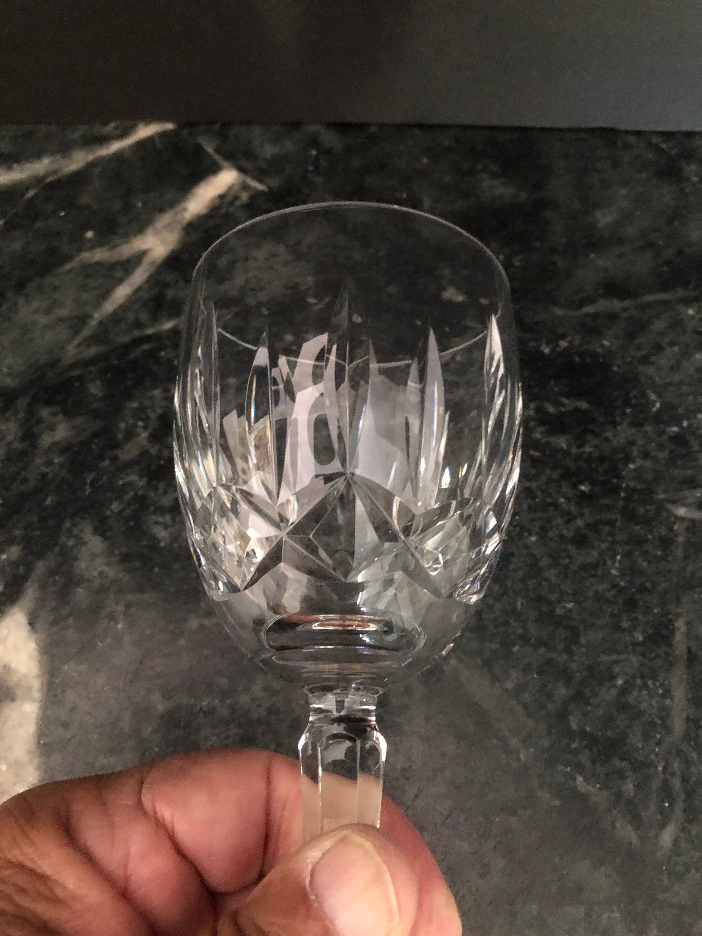 Large Crystal Water Wine Glass, Vintage Set of 4 Waterford Kildare