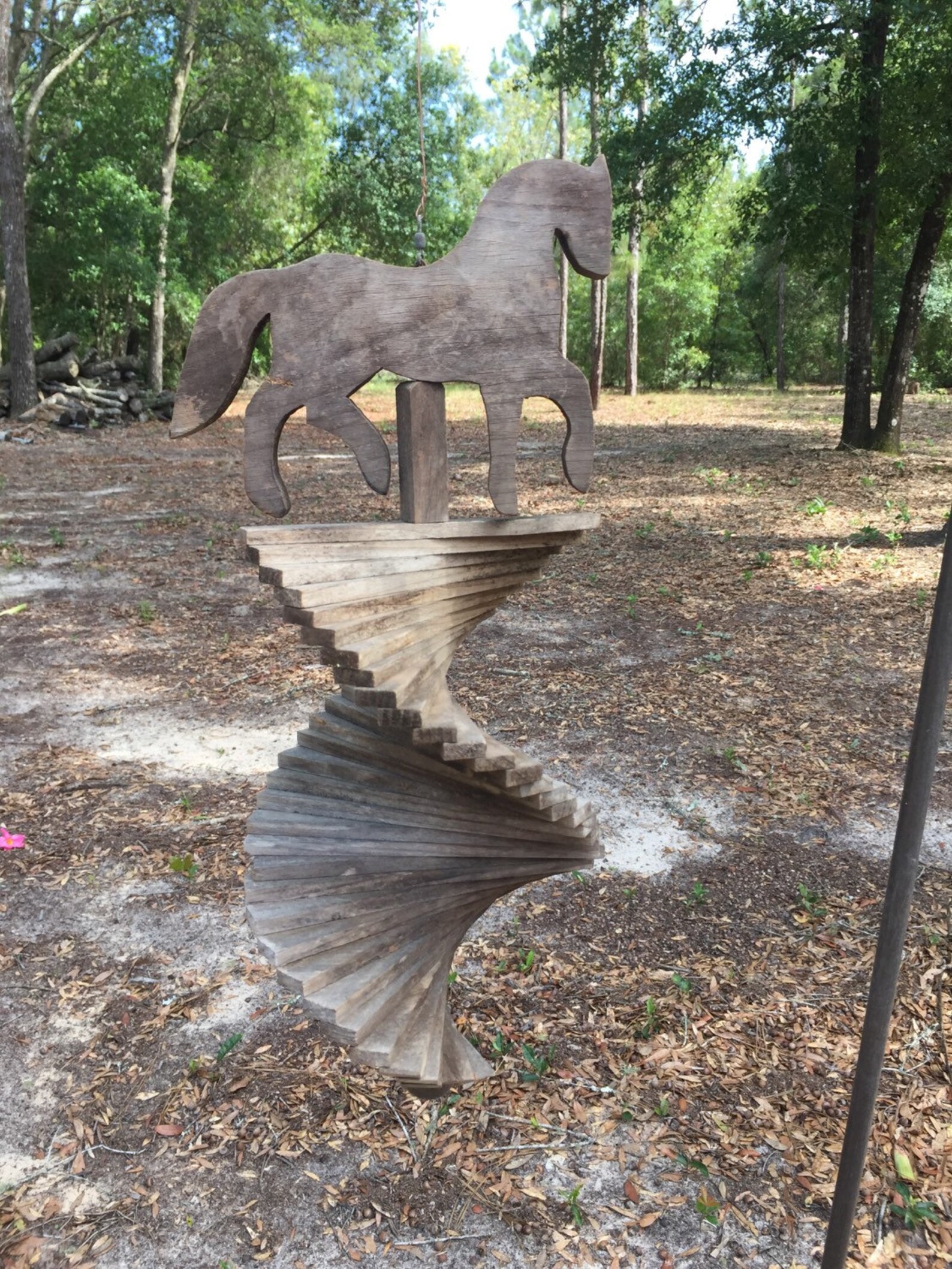 Wooden Whirly Gig Horse Yard Art Horse Art Wood Horse Etsy