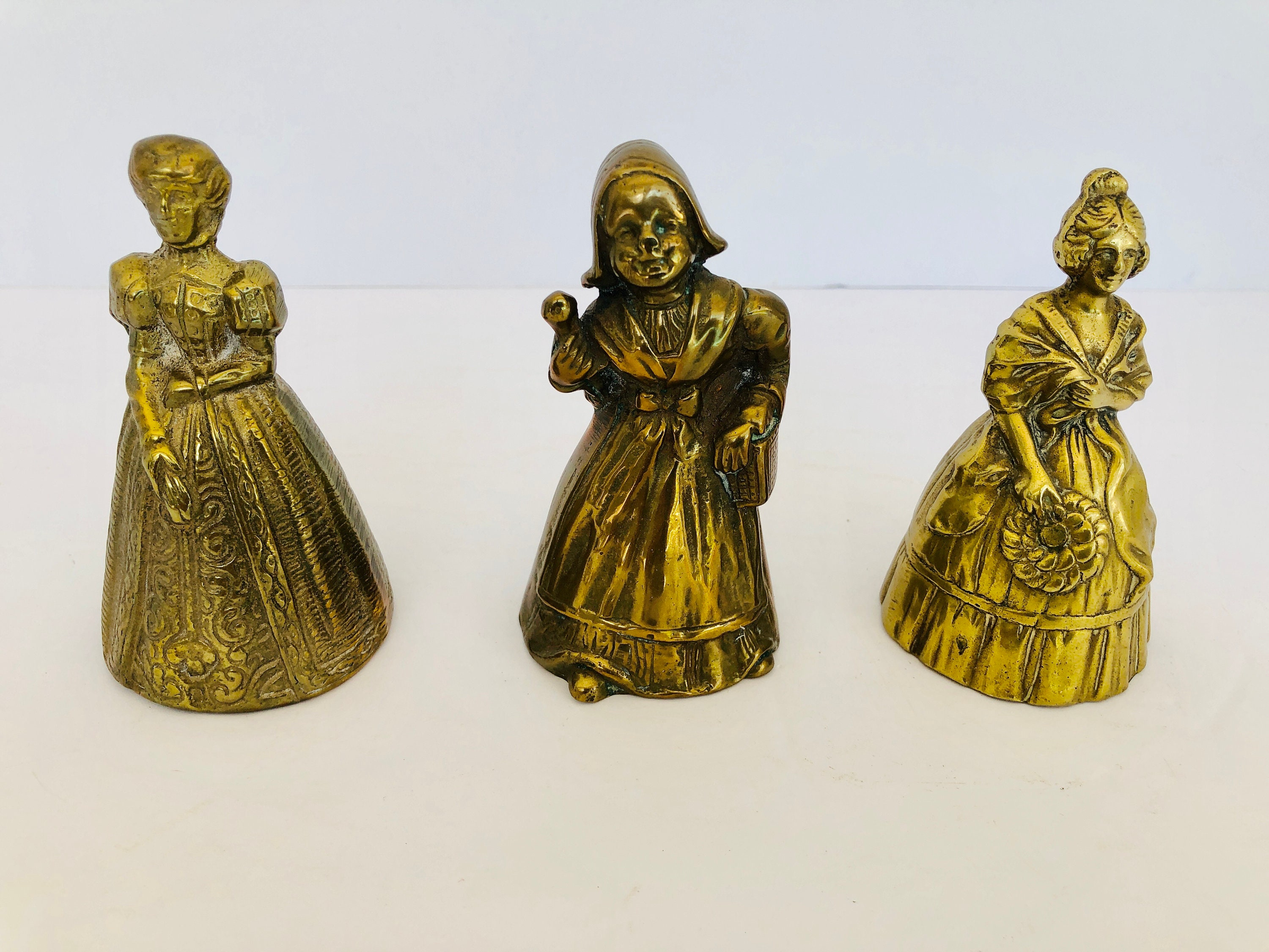 VINTAGE SOLID BRASS Dutch Lady Bell Desk Ornament Figurine £62.00 -  PicClick UK