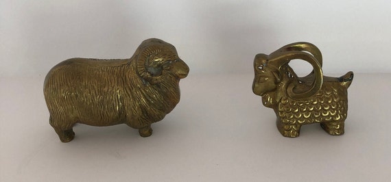 Brass Ram, Brass Goat, Vintage Paper Weights, Desk Accessories, Open Stock  -  Canada