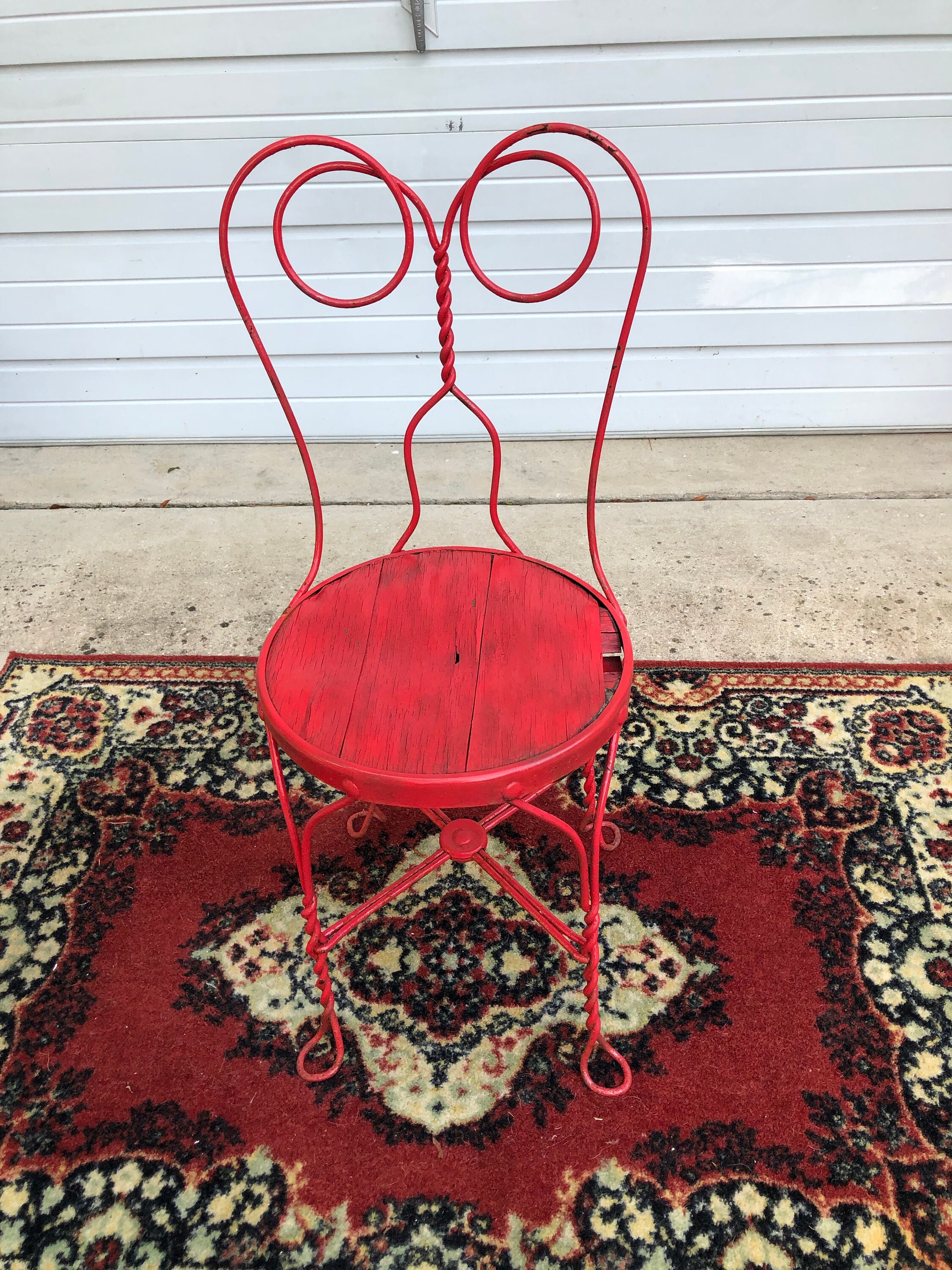 Bistro Chairs Ice Cream Parlor Set of 2 Two Chairs Red Etsy