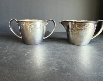 Antique, Grosvenor Community Plate, Cream and Sugar, Silver Plated