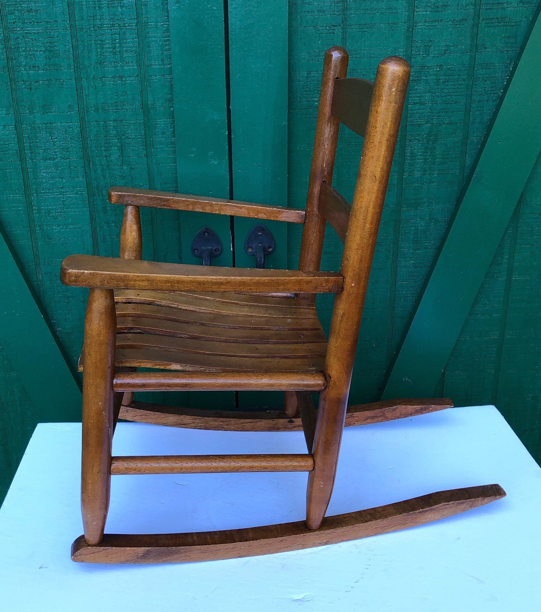 Vintage Child's Rocking Chair Wood Slat Rocker Play Room | Etsy