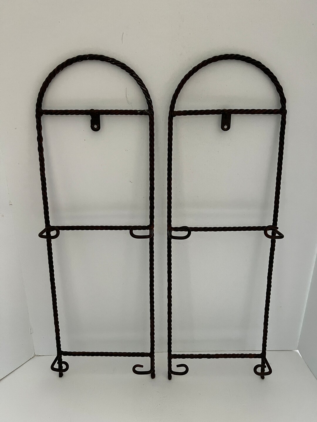 Plate Display Vintage Wrought Iron Plate Hanger Hand Etsy