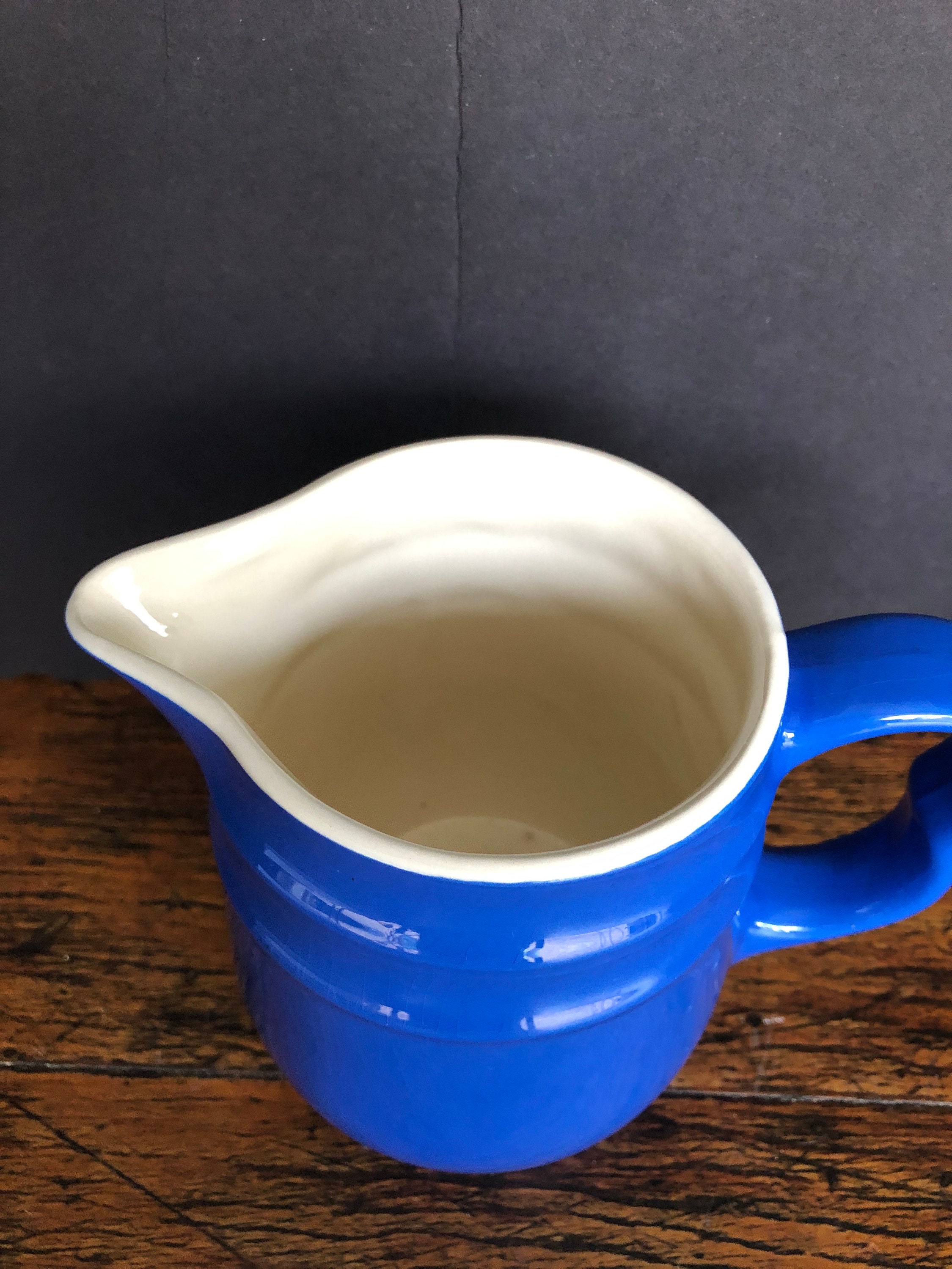 Blue Milk Pitcher Oxford Stoneware USA Fine Art Ceramic Etsy