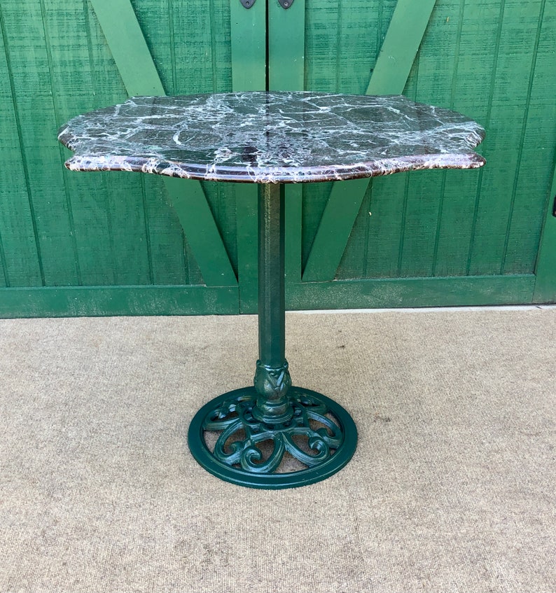 Marble Bistro Table Marble Made in Italy Cast Iron Base Etsy