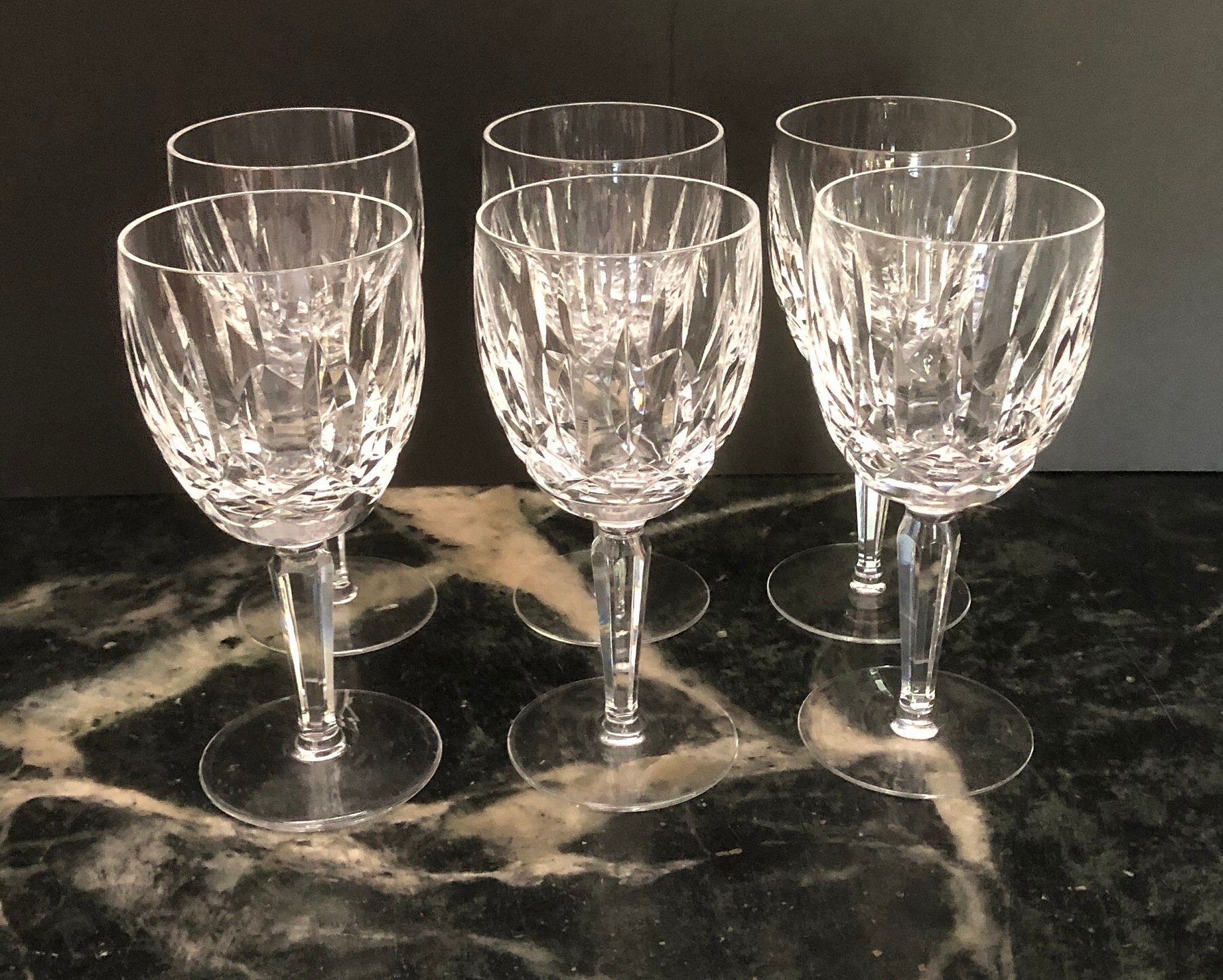 WATERFORD Water Goblets CRYSTAL Kildare Pattern Vintage Etsy