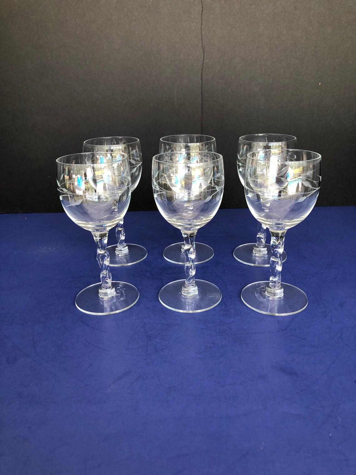 Crystal Etched Cordial Glasses Antique Sherry Glasses Etsy