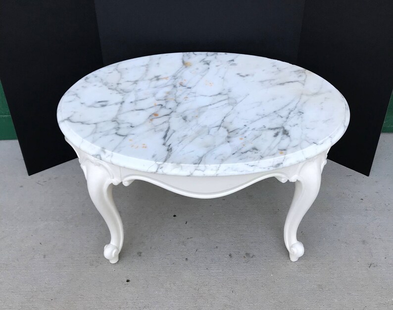 Antique Marble Top Table Italian Coffee End Signed