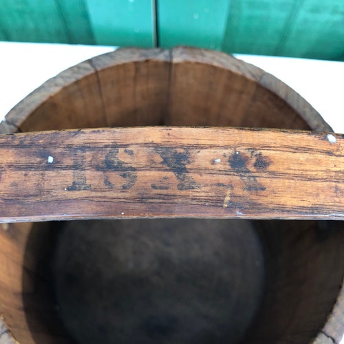 Paint bucket, shops Firkin, Primitive Firkin, Original Finish