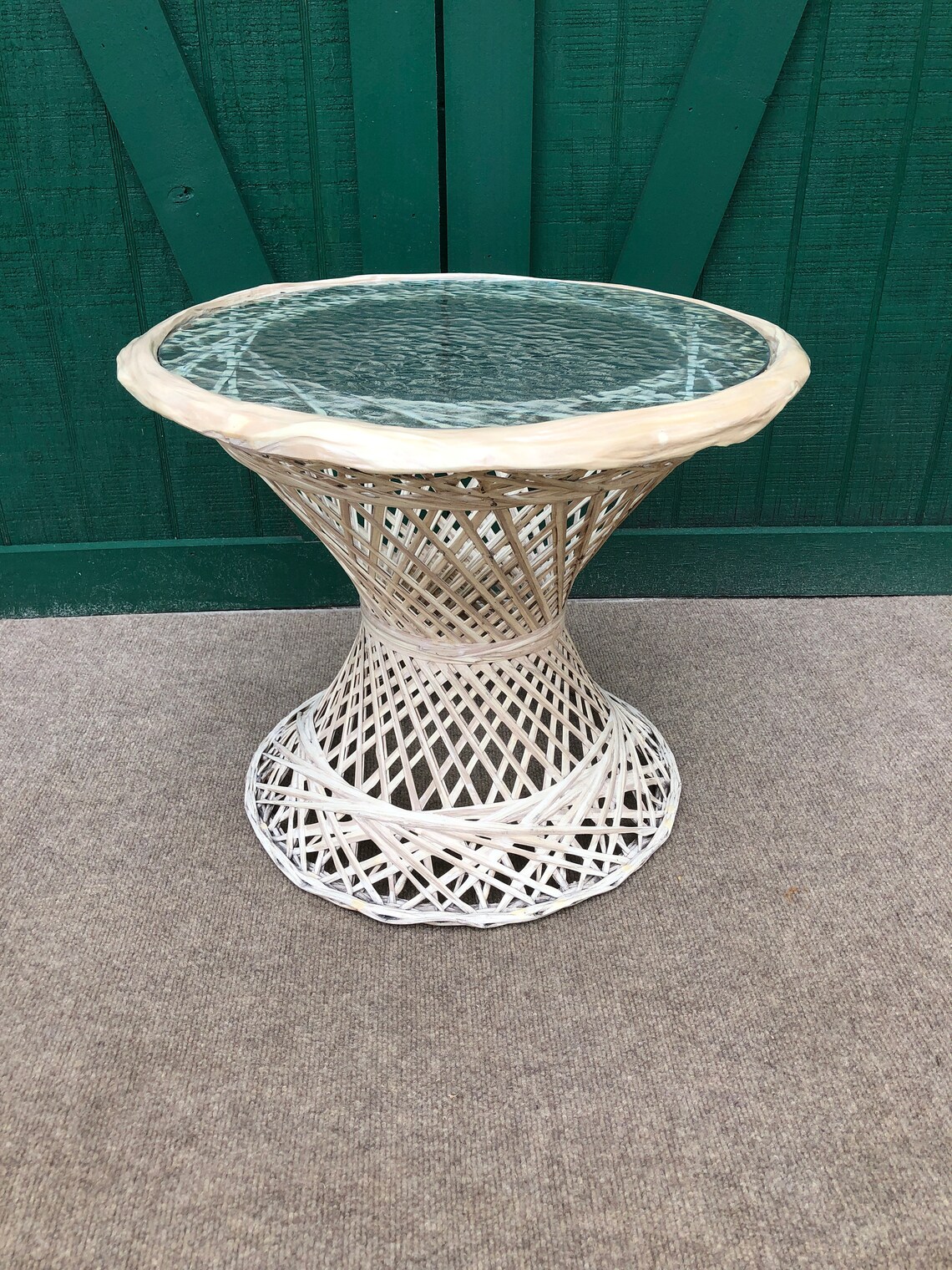 Spun Fiberglass Table Round Glass Top Russel Woodard Etsy UK