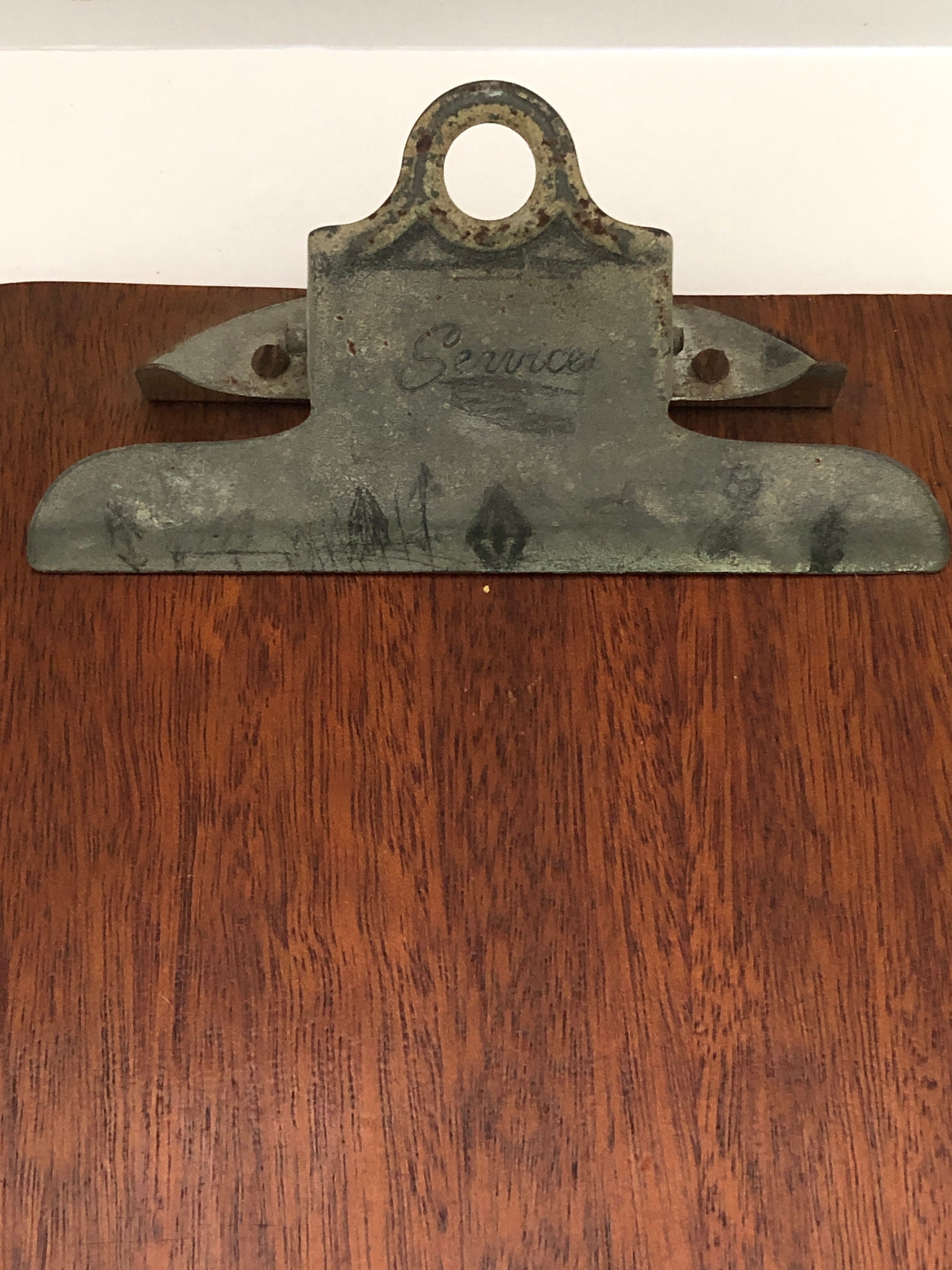 Vintage Wood Clip Wooden Clipboard 9 x 12.5 Mid Century Modern