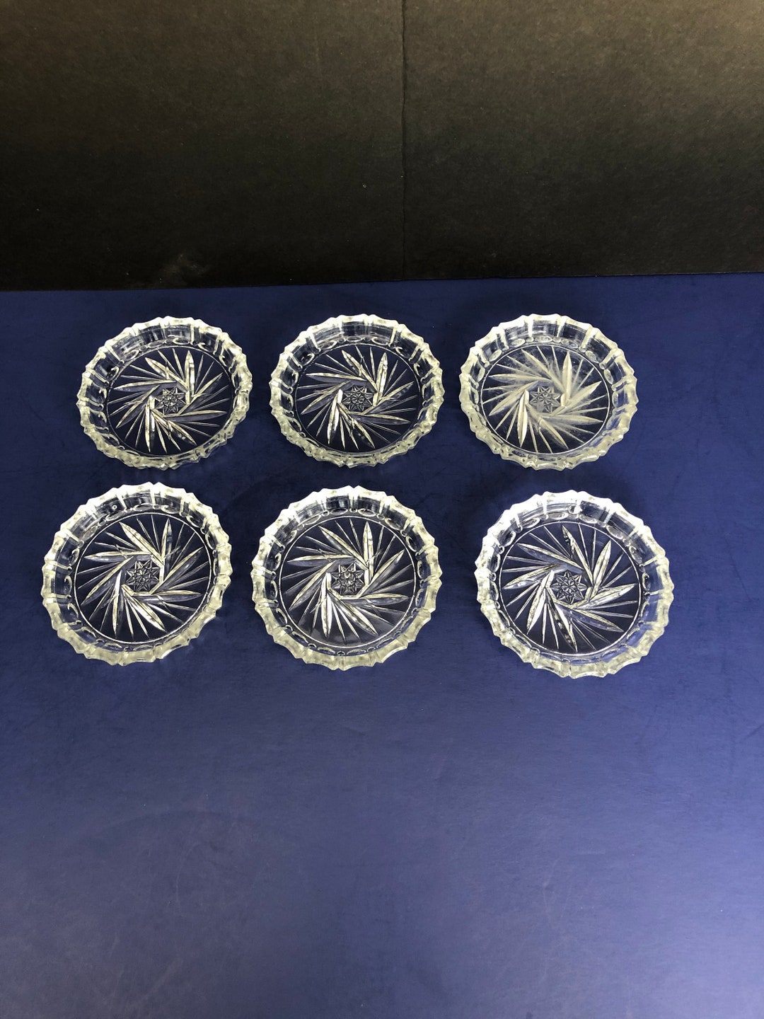 Crystal Coasters Brunzwick Star Design Bohemian Set of Six Etsy