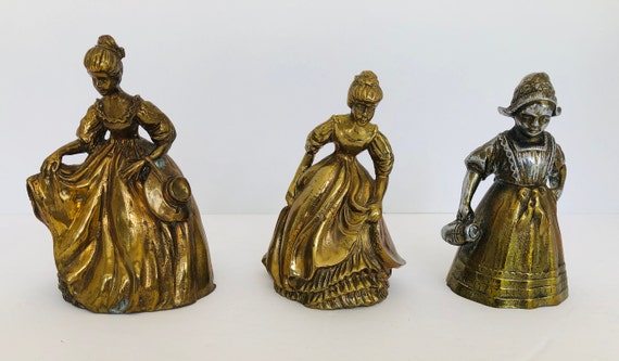 Lady Bells, Antique Bell Collection, Brass, Servant Bell, Tea Bell