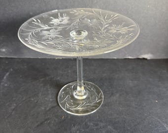 Carder Steuben Art Crystal Compote Tazza Marguerite