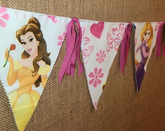 Disney Princesses Banner, Belle, Cinderella, Rapunzel Garland, 5 Ft. Disney Princess Birthday Banner, Disney Princess Room Decoration