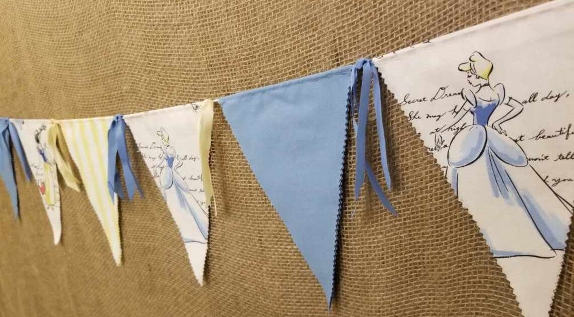 Princess Cinderella Snow White Belle Banner Flag Bunting | Etsy