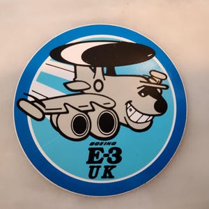 Boeing E-3 UK Airplane Paper Decal, Vintage  Advertising Sticker