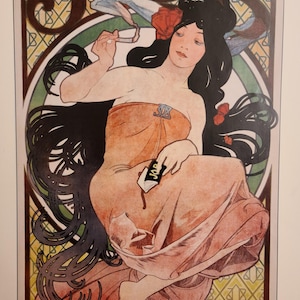 Art Nouveau Clip Art, Alphonse Mucha, 4 Sheets Paper Crafts, Vtg Women in French Ads, Decoupage, Collage, Scrapbook, Junk Journals