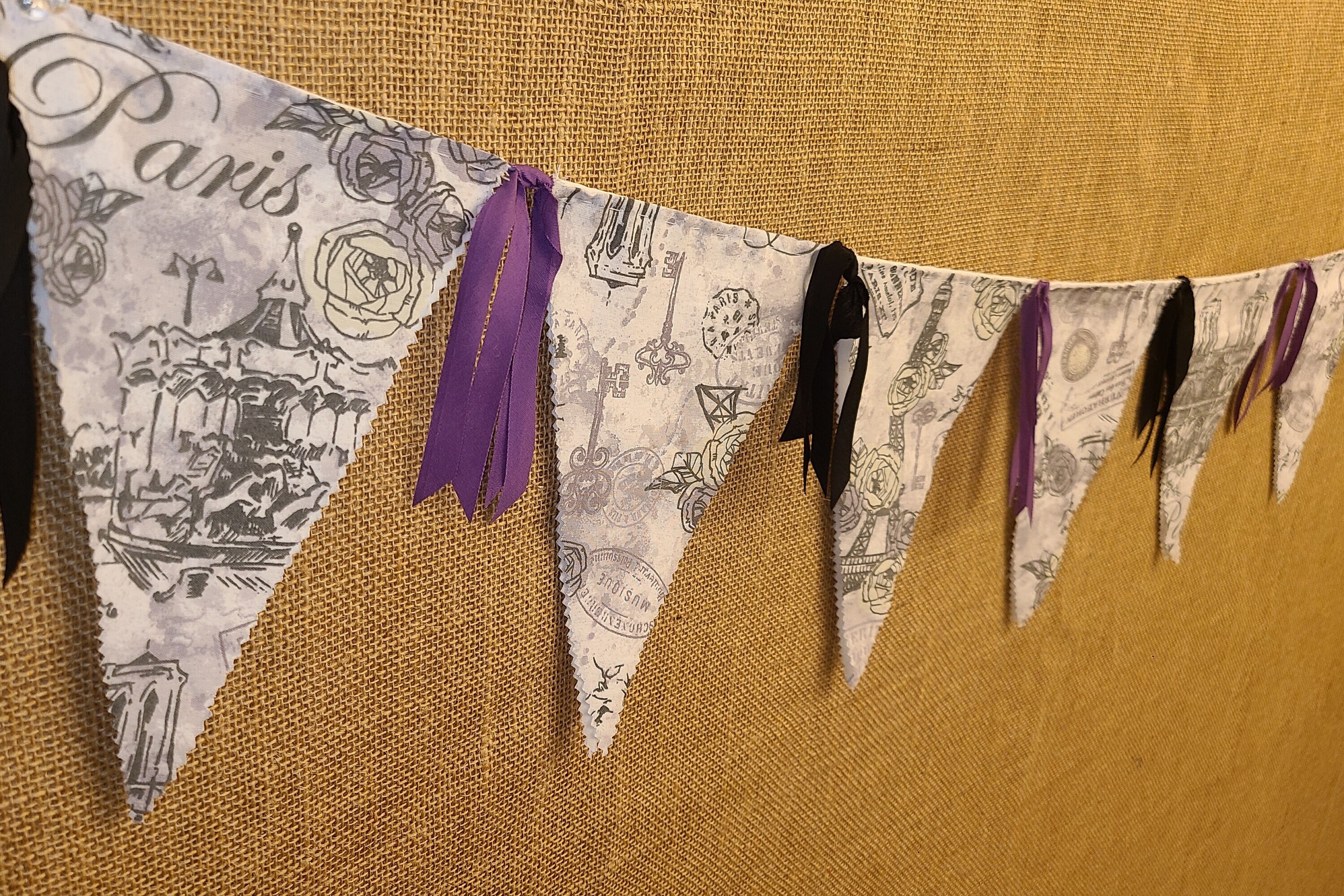 Paris Eiffel Tower Banner NotreDame Cathedral Flags Eiffel Tower Garland French Bunting Carousel Horses Banner French
