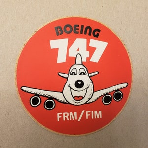 Boeing 747 Airplane Stickers, Vintage 80&#39;s Advertising Decals, Flight Crew Stickers, Vintage Boeing Stickers