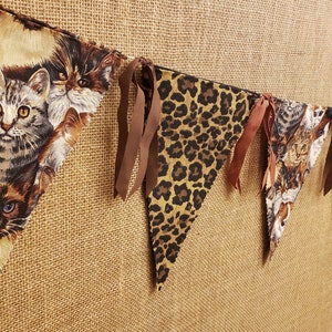 Kitty Cat 5 ft. Banner, Cats Bunting, Cats with Tiger Print Flags, Cat Lover&#39;s Wall Hanging, Kitty-Cat Home Decor