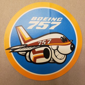 Boeing 757 Airplane Stickers, Vintage 80&#39;s Boeing Advertising Decals,