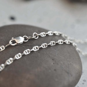 Mariner chain necklace sterling silver mariner chain necklace, anchor chain 2.3mm necklace marina men necklace, ladies chain, gift for him