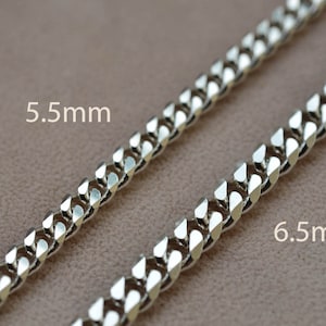 Heavy Sterling Silver Cuban Curb Chain Necklace - 5.5mm Unisex Chain