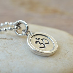 Sterling silver 925 Buddha pendant, Solid Silver Buddha necklace Ohm on the back, Buddha charm necklace,spiritual jewelry, Yoga necklace