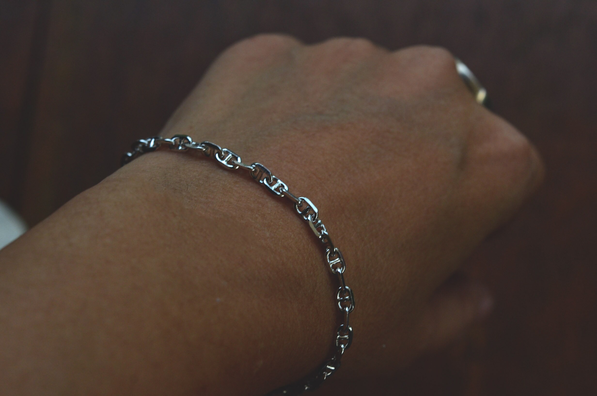 t*A様 Silver Anchor Chain Bracelet OVY t*A様 Silver Anchor Chain Bracelet OVY Men's Solid Bracelet
