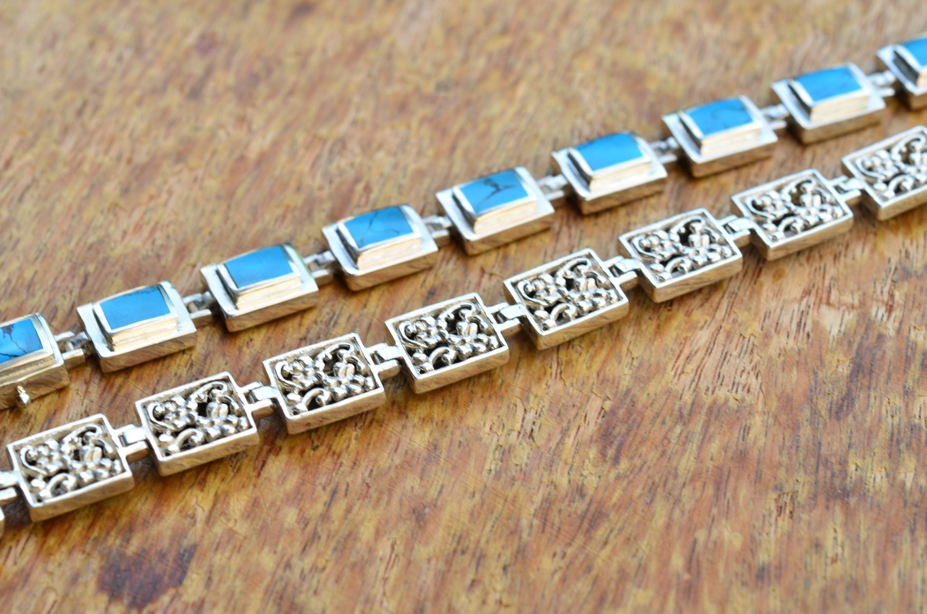 Sterling Silver Bracelet Inlay With Turquoise, Turquoise