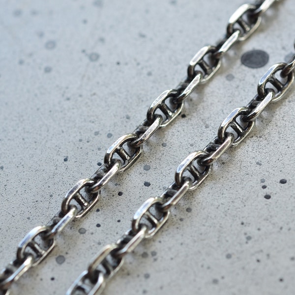 Silver anchor chain, Mariner oxidized chain necklace 3.7mm sterling silver mariner chain necklace oxidized anchor chain necklace men's chain