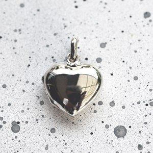 Silver heart locket handmade pendant, Sterling Silver heart locket necklace, love locket necklace, Best girlfriends gift silver heart locket image 1