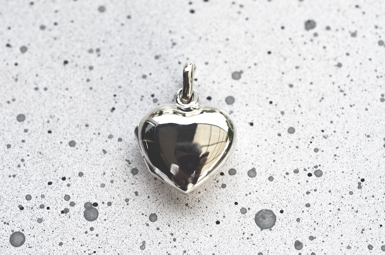 Silver heart locket handmade pendant, Sterling Silver heart locket necklace, love locket necklace, Best girlfriends gift silver heart locket image 1