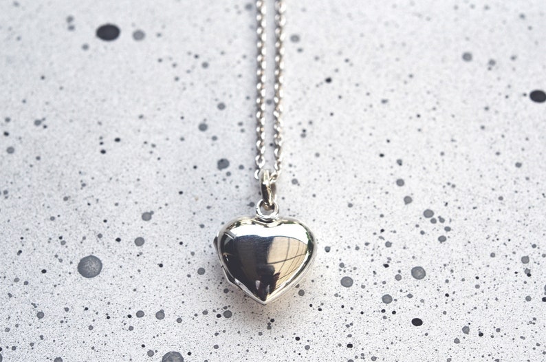 Silver heart locket handmade pendant, Sterling Silver heart locket necklace, love locket necklace, Best girlfriends gift silver heart locket image 2