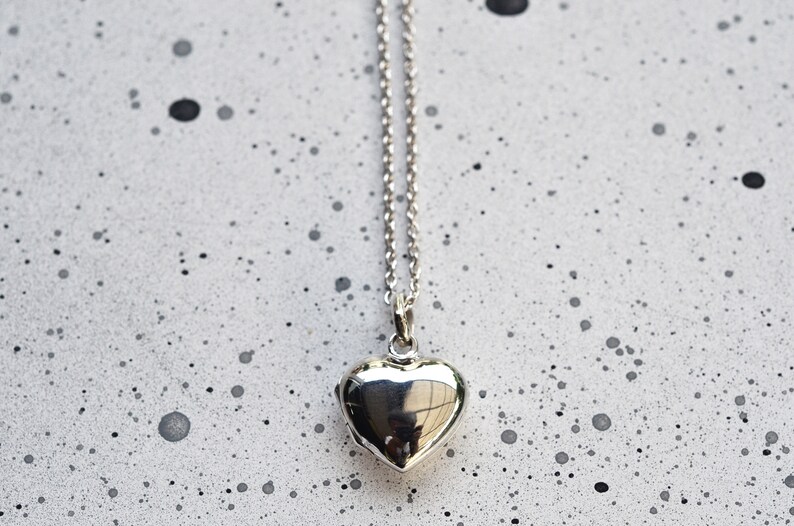 Silver heart locket handmade pendant, Sterling Silver heart locket necklace, love locket necklace, Best girlfriends gift silver heart locket image 5