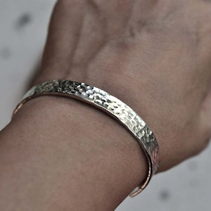 Handmade Sterling Silver Cuff Bracelet: Personalized Stackable Bangle