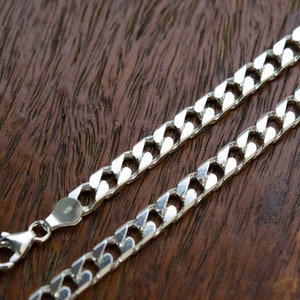 Silver curb chain 5.5 mm. necklace, Sterling silver curb chain necklace, Solid silver HEAVY curb chain, Cuban link chain for Men Cuban chain
